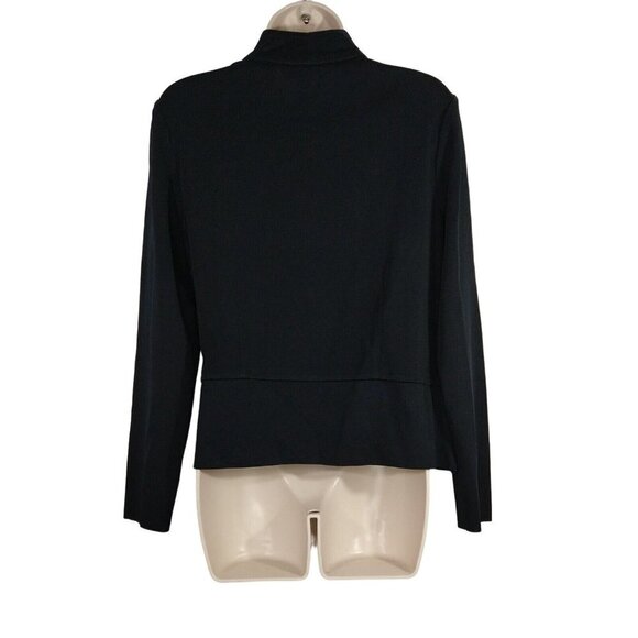 Ming Wang Snap Up Cardigan Knit Jacket Women Size S Black Acrylic Long Sleeve - Picture 3 of 8
